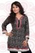 Trendy Solid Black Kurti with Vibrant Red Print and Half Sleeves for Effortless Style Manufacturers  in Delhi