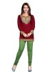 Trendy Solid Maroon Kurti with Textured Fabric and Elegant Neck for Any Occasion Manufacturers  in Delhi