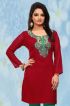 Trendy Solid Maroon Kurtis with Embroidered Details for Effortless Evening Fashion Manufacturers  in Delhi