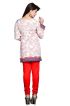 Trendy White Short Kurti with Red Jacquard Print Regular Fit Sizes S to XL Manufacturers  in Delhi