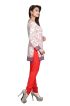 Trendy White Short Kurti with Red Jacquard Print Regular Fit Sizes S to XL Manufacturers  in Delhi