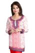 Trendy White Short Kurti with Red Jacquard Print Regular Fit Sizes S to XL Manufacturers  in Delhi