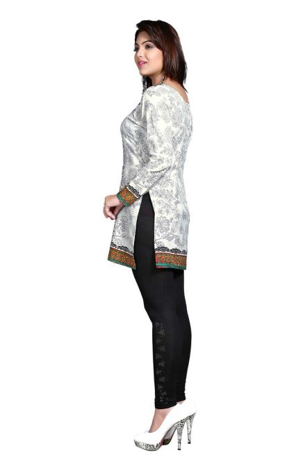 White French Jacquard Printed Short Kurti Regular Fit Sizes S to XL Manufacturers  in Delhi