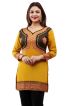 Yellow French Jacquard Jacket Style Short Kurti with Full Sleeves Regular Fit S to XL Manufacturers  in Delhi